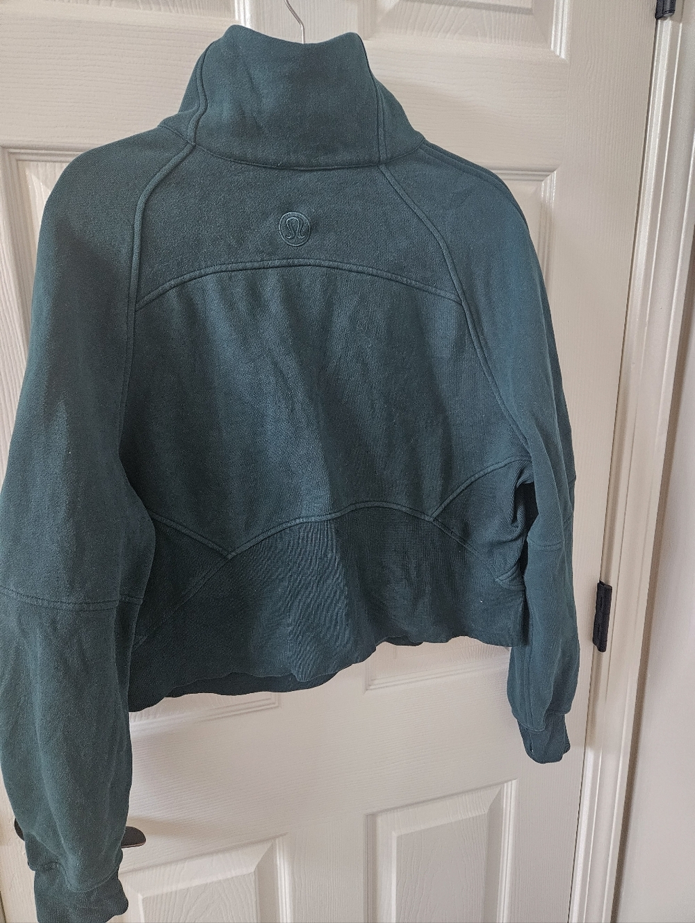 Lululemon Scuba Oversized Funnel-Neck Half-Zip - Storm Teal Gold Zip - M/L - Picture 3 of 5